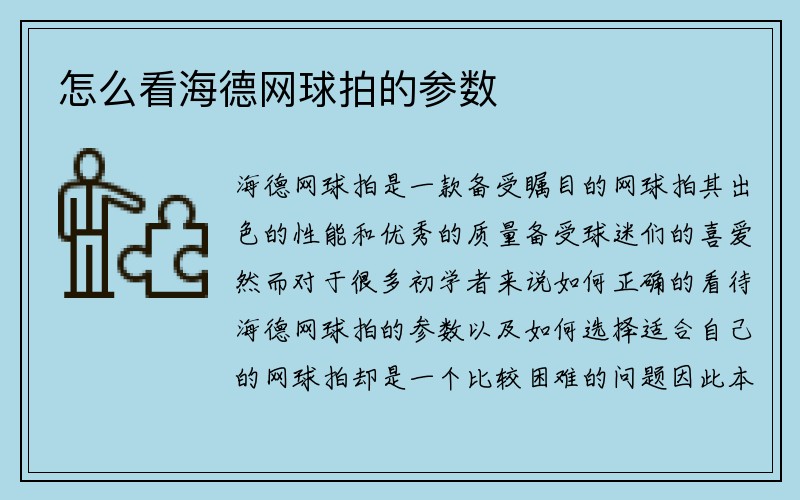 怎么看海德网球拍的参数