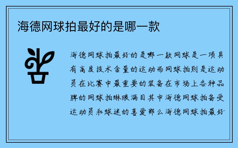 海德网球拍最好的是哪一款