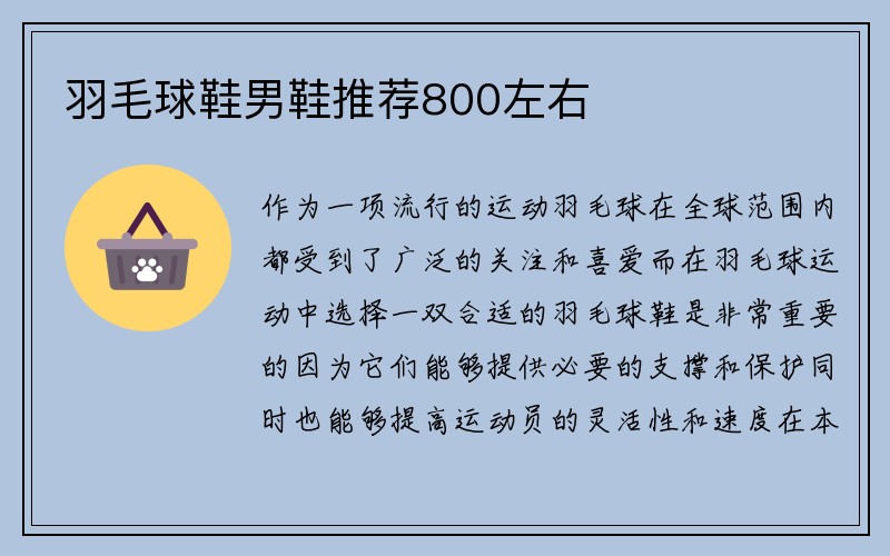 羽毛球鞋男鞋推荐800左右