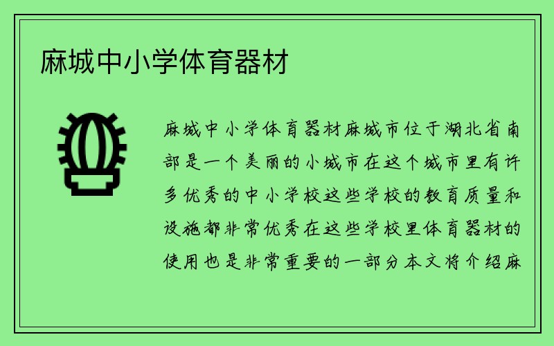 麻城中小学体育器材