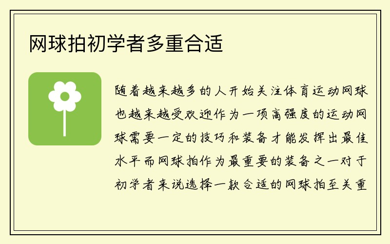 网球拍初学者多重合适