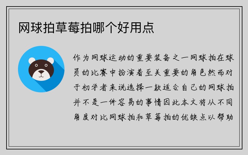 网球拍草莓拍哪个好用点